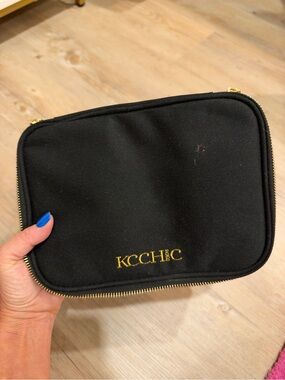 KC Chic Black Jewelry Pouch with Gold Zip